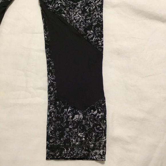Lululemon Pace Rival Crop 22" Achromatize Ice Grey Black Size 6 - Picture 7 of 14